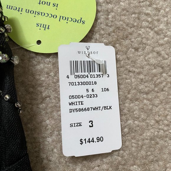 Halter Top Embellished Black and White Gown - Picture 6 of 13